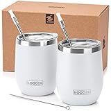 🍸 【Acerca del servicio posventa]】 El juego de vasos de vino tinto de 12 oz incluye 2 tazas, 2 pajitas, un cepillo para pajitas y 2 puntas para pajitas. ¡Ordenar ahora! Le proporcionamos un servicio gratuito de devolución o reembolso, no se preocupe por la posventa.