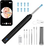 Otoscopio Limpiador de Oídos Herramienta de Endoscopio de Oído Limpiador de oídos Inalámbrico con Cámara HD de 1296P y 9 Orejeras Intercambiables para iPhone/iPad/iOS/Android