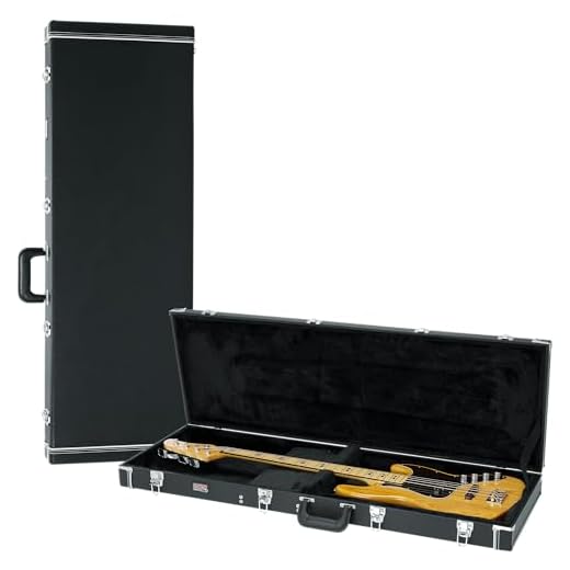 GATOR - gw-335-brown Semi-Hollow caso de madera para guitarra, bajo, Negro