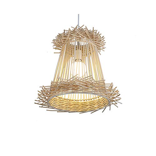 Plafonnier lustre en rotin au style chinois créatif pour café et restaurant