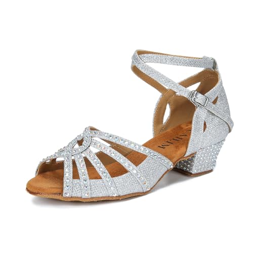 Ballroom Rhinestone Dance Shoes Women Latin Salsa Bachata Social Dancing Sandals L6889