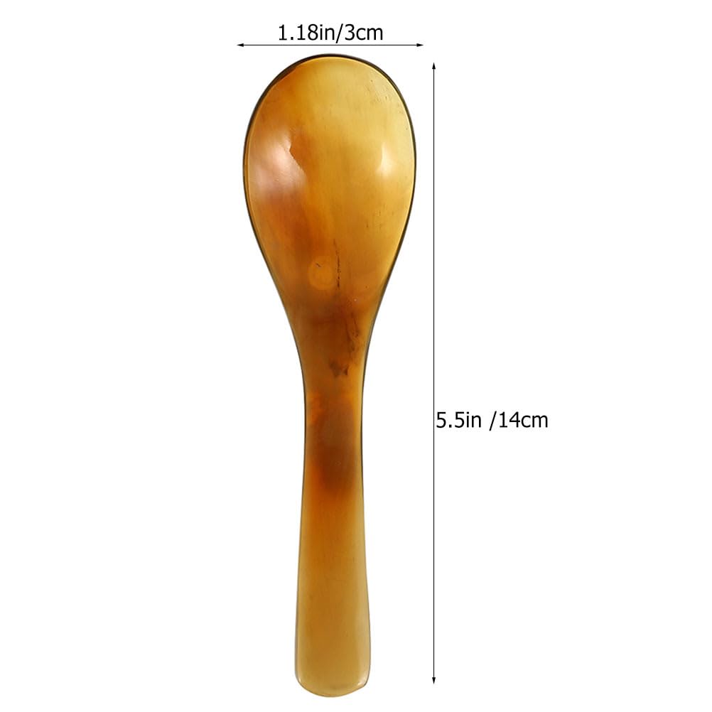 HEMOTON 3pcs Horn Coffee Spoon Pearl Horn Spoon Stirrer Dinner Spoons Cake Dessert Spoons Coffee Spoons Caviar Serving Shell Cake Spoon Tea Spoons Sugar Ox Office Horn Vintage - Image 2