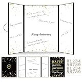 Happy Anniversary Guest Book for 30th 40th 50th 60th Wedding Anniversary Decorations Signature Board Party Supplies with Number Stickers Suitable for Any Year