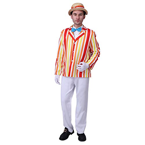 CosplayDiy Men's Bert Cosplay Costume Uniform Bert Stripe Blazer Pants Hat Full Set M by CosplayDiy - Used condition - US$51.06
