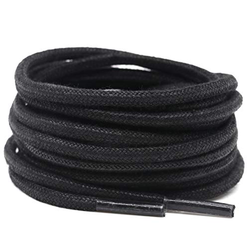 Image of DELELE 2 Pair Super Cotton Round Waxed Shoelaces 1 /8 inchThick Shoe String Boot Laces for Dress Shoes