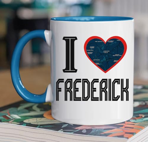 Frederick MD Map Coffee Mug, 11oz, Hometown Pride Gift