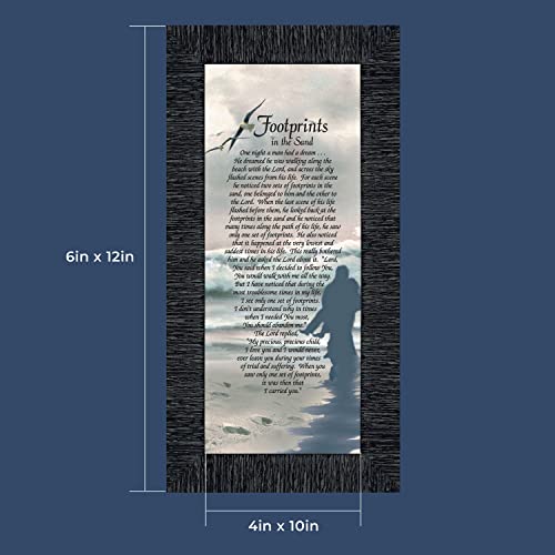 Footprints In The Sand Inspirational Wall Art, Beach Decor, Christian Gifts For Women And Men, Christian Wall Decor, Get Well Soon, Encouraging Scripture Wall Art, Framed Sympathy Gift 7703Ch #TOP2