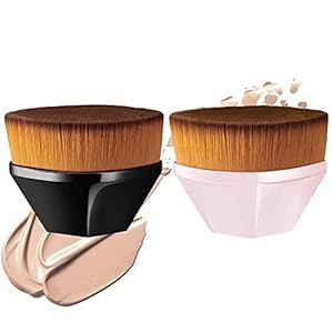 2 Piezas Brochas Maquillaje Pinceles de Base de Maquillaje Brochas de Maquillaje Profesional Densamente Parte Superior…