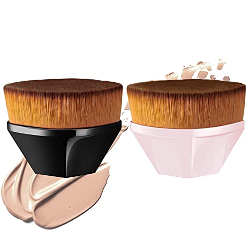 2 Piezas Brochas Maquillaje Pinceles de Base de Maquillaje Brochas de Maquillaje Profesional Densamente Parte Superior…
