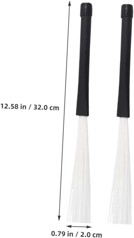 VICASKY 2pcs Nylon Jazz Drum Brushes for Percussion Instruments Lightweight Accessories for Versatile Musicians Enhancing Flexibility and Unique Sound Effects