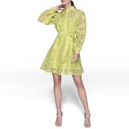 KARL LAGERFELD Women's Long Sleeve Collared Fit and Flare Shirtdress2