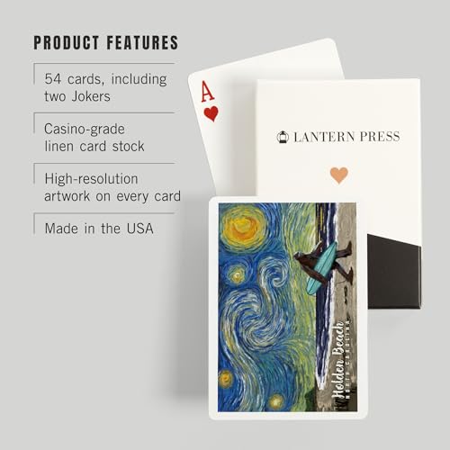 Baraja de póker Lantern Press Holden Beach 52 cartas miniatura 3