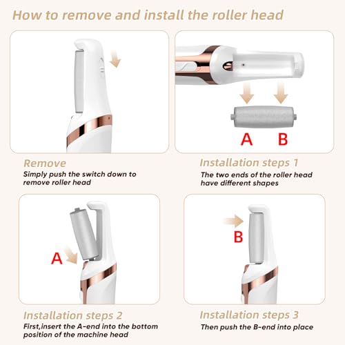 Electric Foot Callus Remover, Electronic Foot File, Portable Electric Callus Remover for Feet, Pedicure Tools for Dead Skin Calluses (White) — view 6