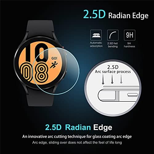 Diruite 4-Pack for Samsung Galaxy Watch 5/4 44mm Screen Protector Tempered Glass (Diameter 41mm) for Samsung Galaxy Watch 5 44mm/Galaxy Watch 4 44mm Smart Watch [2.5D 9H Hardness][Anti-Scratch]