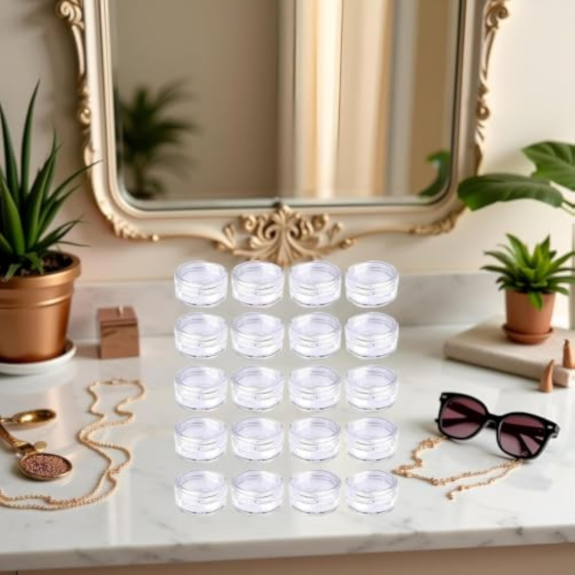 20Pcs Travel Containers with Lids, 5ml Clear Jars
