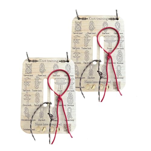 Brown Learning Knot Training Board, Beginner Knot Learning kit, 16 Common Knots and 3 Umbrella Rope Knot Boards, Lightweight Portable Carry on, Portable Umbrella Rope Knot kit (2)