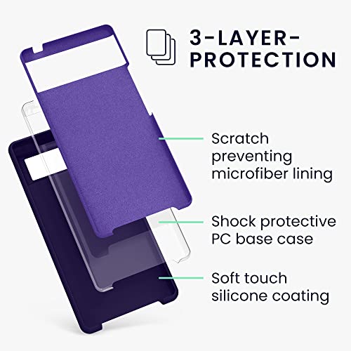 kwmobile Case for Google Pixel 6 Case - Soft Cover - Shockproof Silicone - Wireless Charging Velvet Blue - Image 2