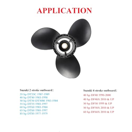 MARKGOO Propeller 11 1/2 X 13 Pitch with Hub Kit for Suzuki Outboard 35 40 50 55 60 65 HP Boat Motor Engine Parts 3 Blade Aluminum Prop 11.5 X 13 RH 13 Spline Tooth 58100-88LB0-019 by MARKGOO - Image 5