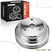 A-Premium 6.6 Inch Crankshaft Pulley with Double-Groove Machined Aluminum Compatible with 1969-1985 Chevrolet Small Block V8 262, 265, 267, 283, 302, 305, 307, 327, 350, 400, Long Water Pump