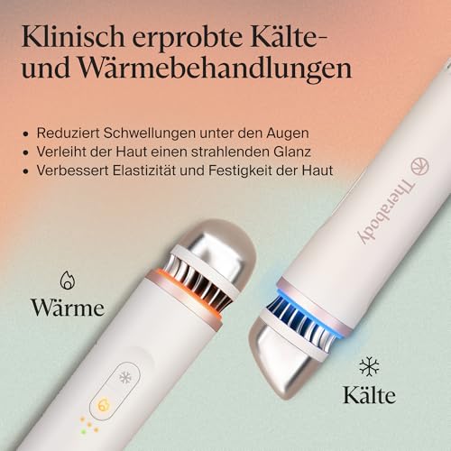 TheraFace Depuffing Wand von Therabody – Kälte- und Wärmebehandlungen für das Gesicht zum Abschwellen und Strahlen - Weiss