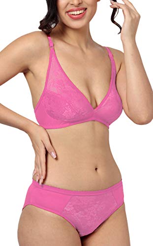 Image of StyFun Women Cotton Bra Panty Set, Non-Padded, Non-Wired, Sexy Lingerie for Honeymoon Lingerie Set for Women for Sexy hot Bra Panty Set for Women Combo Pack Color- Multi-Color Cup-B