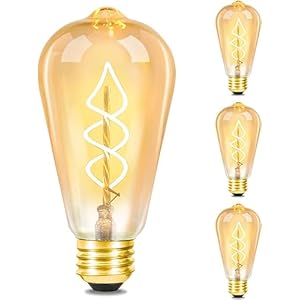 GBLY 3 stuks LED E27 lamp vintage – ST64 Edison Light Bulb 2700K 4W filament warm wit gloeilamp retro glas antieke lamp energiebesparing hotel lamp