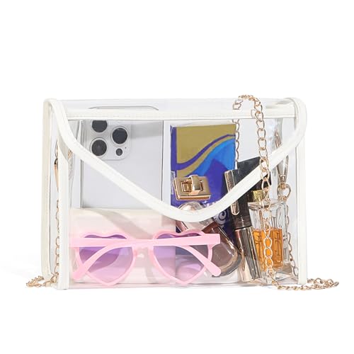 Image of Clear Purse for Women Stadium Approved, PVC Clear Crossbody Bag Transparent Bag for Stadium Events Concerts