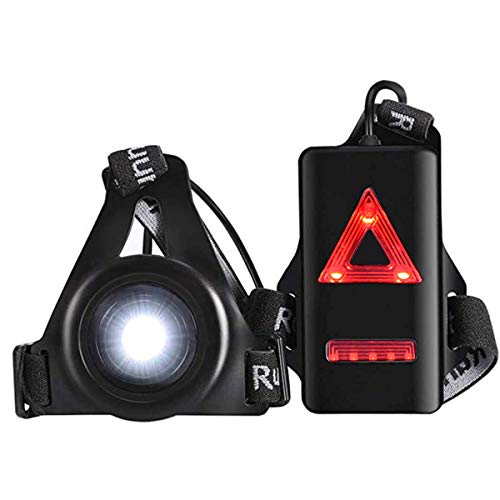 RBNANA Lámpara de luz de correr, recargable por USB, luz LED de pecho, impermeable, ajustable, luz nocturna para correr, senderismo, camping, caminata Cover