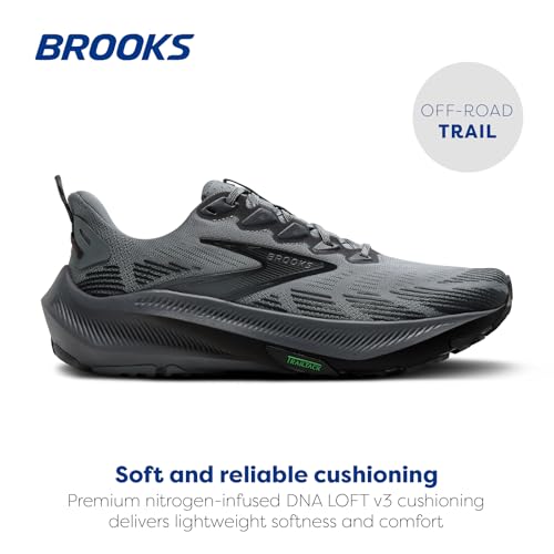 Brooks Brooks Men's Ghost Trail, Versatile Off-Road Running Shoe for Rugged Terrain - Gray/Gray/Blackened Pearl - 11 Wide