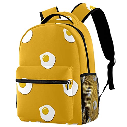 Sac à dos œuf au plat avec porte-bouteille isotherme pour l'école et sorties