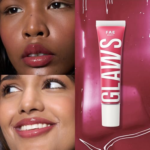 Image of FAE Beauty Peptide Hydrating & High Shine Tinted Lip Gloss (12gm) | With Passionfruit Oil & Argireline to Smoothen, Even, and Soften Lips | Non Sticky | Vegan | Shade Giving | Warm Pink Gloss