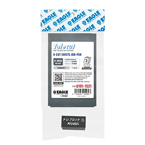 Tolecut PSA 8-Cut Block Sanding Sheets Job-PAK, Black K-3000, U191-1521, 3 Sheets + 1 Toleblock