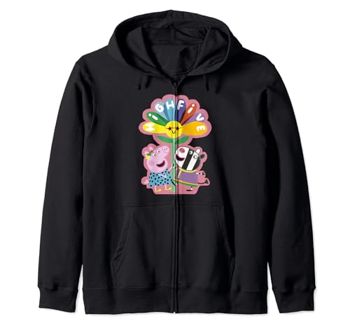 Sweat zippé Peppa Pig aux pétales multicolores et imprimé Zo Zebra graphique