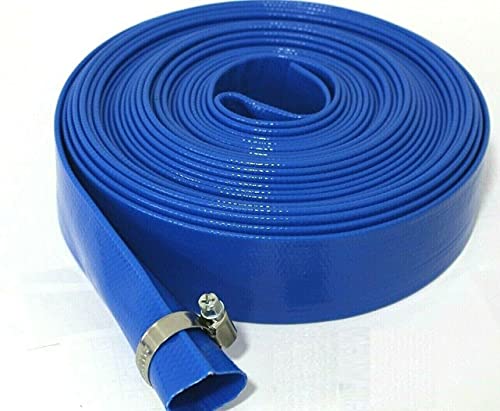 EQUIP247UK Blue Layflat Water Discharge Hose Pipe Pump Irrigation - 25mm (1