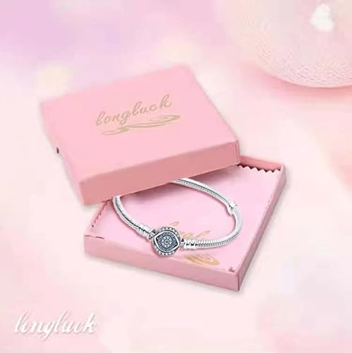 Longluck Classic Devil's Eye Clasp Snake Chain Bracelet ,925 Sterling Silver Cubic Zirconia Stone Charm Bracelets Fit Any Charm , Gifts For Teen Girls Women, 8.3 Inches #TOP6