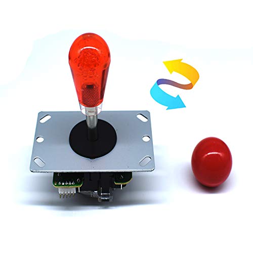 Arcity 1 Player Arcade LED Buttons and Joystick Kits Illuminated DIY Controller USB Encoder to PC Games 8 Ways Joystick Bat Top + 10 LED Push Buttons + Balltop for Windows Jamma MAME Raspberry Pi Red