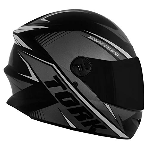 Pro Tork R8 - Capacete Moto, Viseira Fumê, Tamanho 58, Preto/Prata