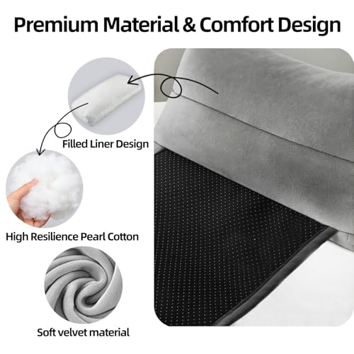 Tinzum Neck Pillow for Recliner,Non-Slip Velvet Adjustable Headrest Pillow Pain Relief for Couch, Chair, Sofa,Armchairs Grey — view 5
