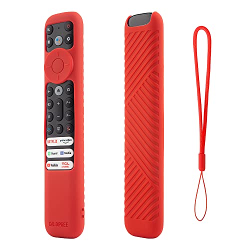 Image of Silicone Remote Cover Case Pouch Sleeve Compatible for TCL iFFALCON Smart LED TV Remote Cover with Loop (Red)