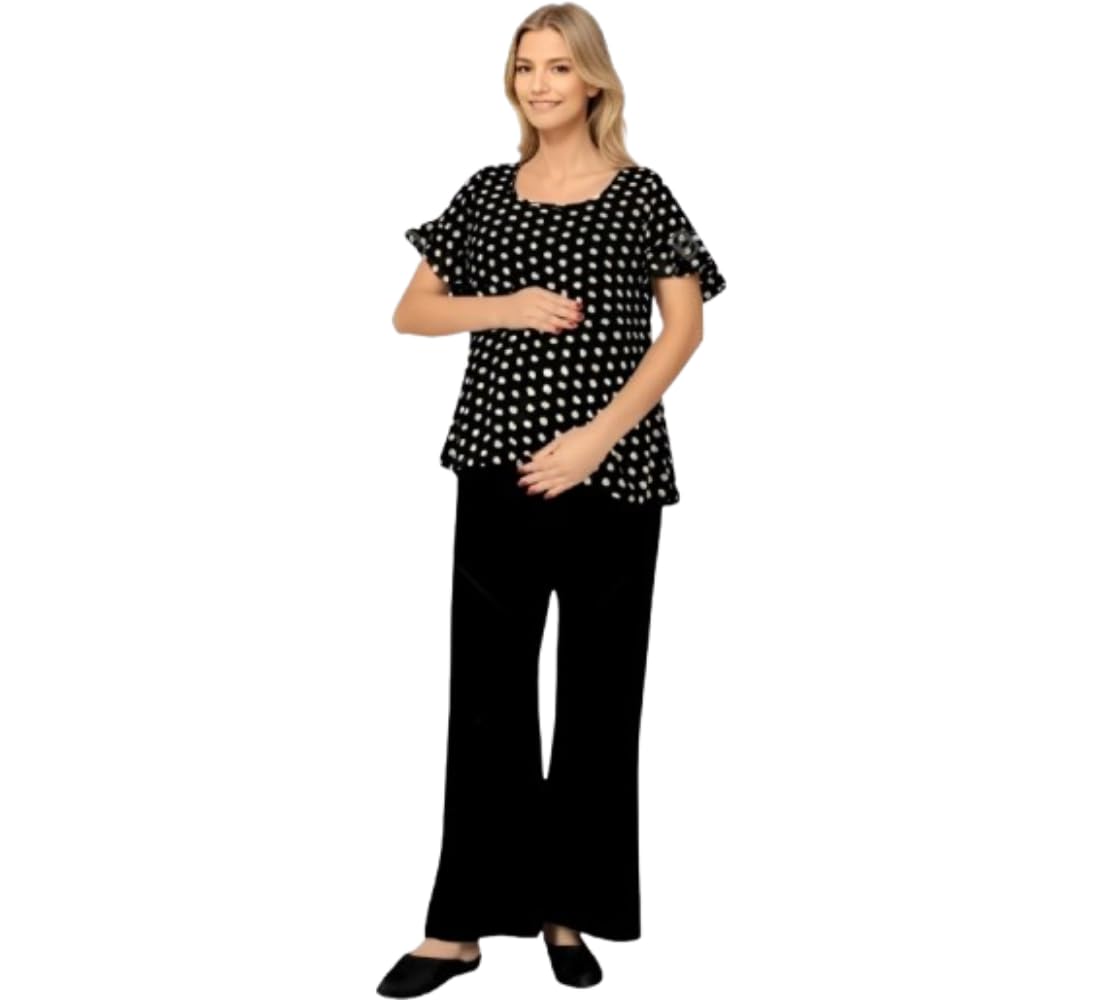 Fashiospice Maternity Black Plazo Pant for Pregnancy, Pants for Pregnant Women for Ultimate Comfort (Pack of 1) (in, Alpha, 3XL, Black) - Image 5 thumbnail