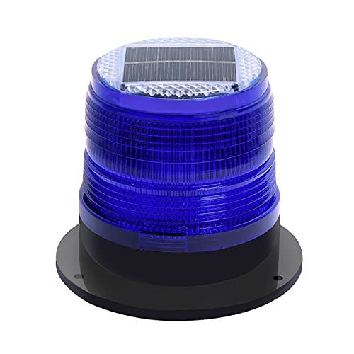 Risoon Solar Strobe Warning Safety Flashing Light/Ceiling Strobe Light, With Strong Magnetic Base Waterproof For Construction, Traffic, Factory, Crane Tower, Boat Navigation (Blue) #TOP4