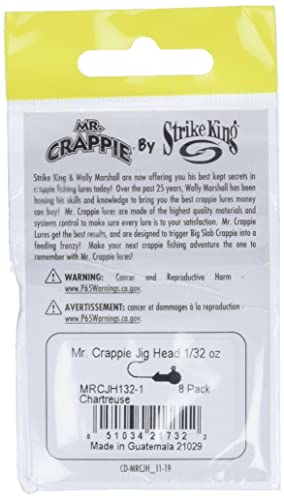 Strike King Mr. Crappie Jig Heads/Chartreuse, Mrcjh18-1 #TOP22