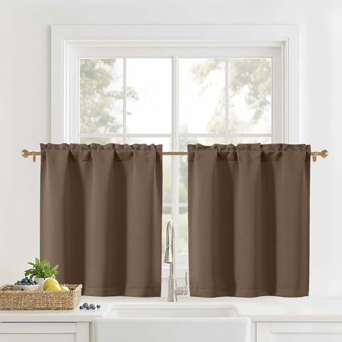 OVZME Brown Kitchen Curtains 30