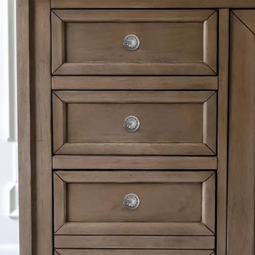 khtumeware 10 Pack 2.5 Inch Brushed Satin Nickel Cabinet knobs with Backplate,Vintage Backplate for Cabinet and Drawer, Bi-Fold Door Knobs - Thumbnail 6