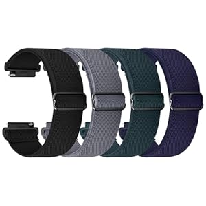 Fullmosa Quick Release Watch Bands 20mm 22mm Water-resistant Nylon Elastic Braided Straps, Adjustable Solo Loop Wristband for Women Men