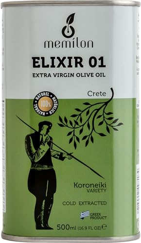 Memilon Natives Olivenöl Extra 500ml – Erste Kaltpressung, Reich an Polyphenolen, Niedrige Säure – Ernte November 2024 – Aus Familienbetrieb auf Kreta – Premium-Dose Memilon Natives Olivenöl Extra 500ml – Erste Kaltpressung, Reich an Polyphenolen, Niedrige Säure – Ernte November 2024 – Aus Familienbetrieb auf Kreta – Premium-Dose