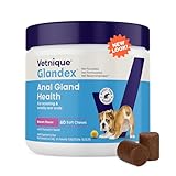 Vetnique Labs Glandex Anal Gland Soft Chew Treats with Pumpkin for Dogs Digestive Enzymes, Probiotics Fiber Supplement for Dogs Boot The Scoot (Bacon/Pork Chews, 60 Count)