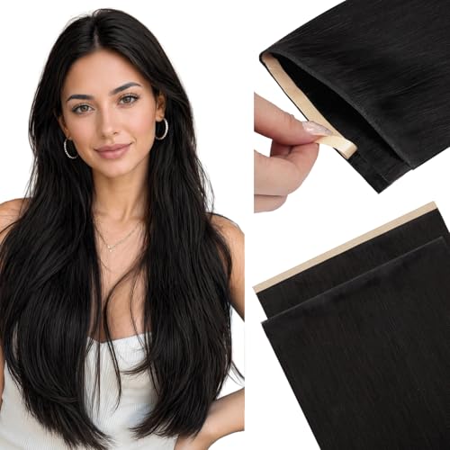 DOORES Tape in Weft Hair Extensions Human Hair 18" 50g Invisible PU Tape