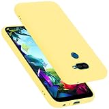 Cadorabo cover compatibile con LG K40S, cover in silicone liquido per K40S, custodia in silicone, resistente ai graffi e agli urti sottile cover protettiva - LIQUID GIALLO