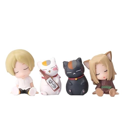 夏目友人帳 夏目貴志 猫先生 マダラ フィギュア 4体パック コレクター向け人形飾り 台座付き かわいい 可愛いアイテム 素敵な誕生日プレゼント 車の装飾 おもちゃ 卓上飾り 軽量 非公式 [並行輸入品]のサムネイル